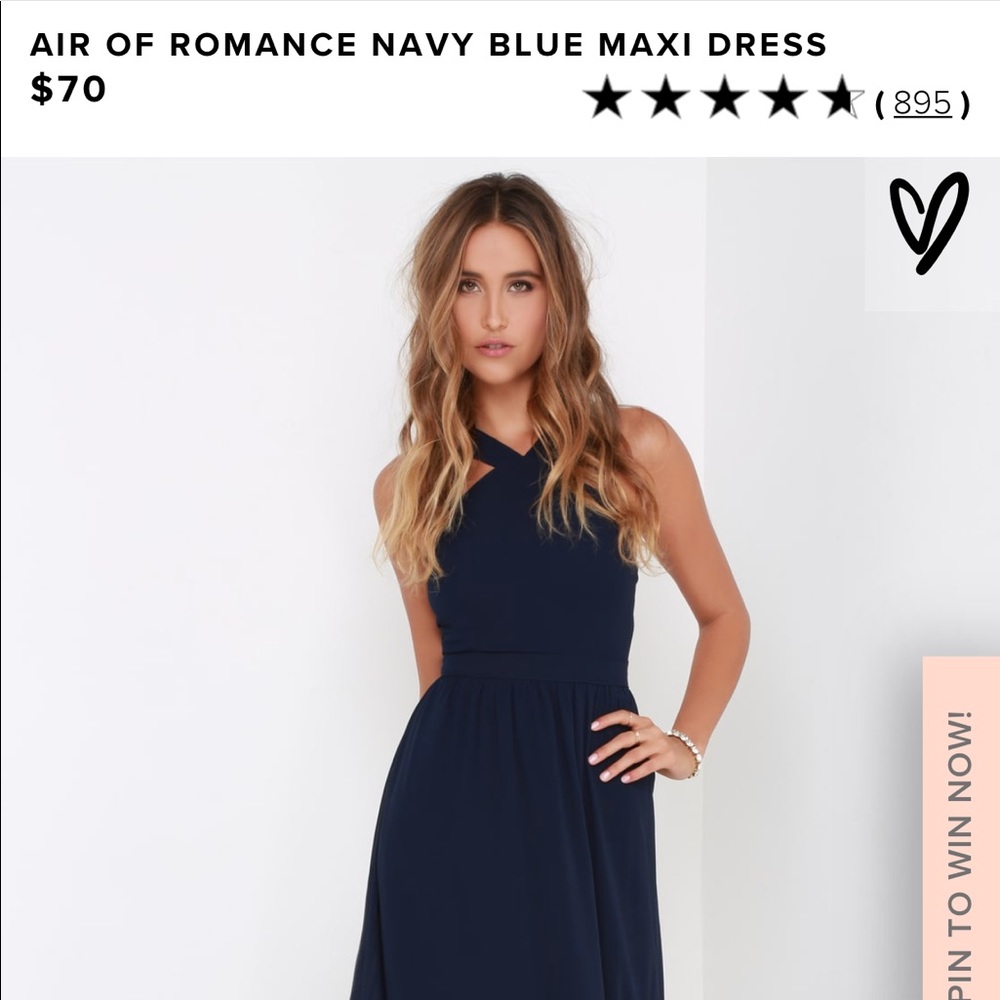 LuLus Navy Blue formal maxi dress
